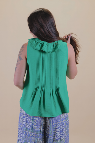 Emerald Charm Ruffle Top