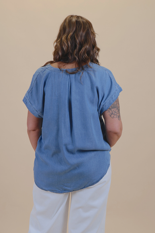 Clearwater Chambray Blouse in Plus