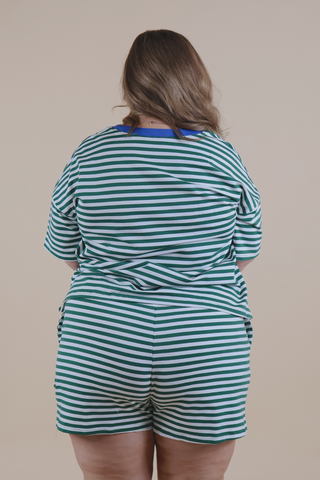 Varsity Stripe Curvy Set in Plus