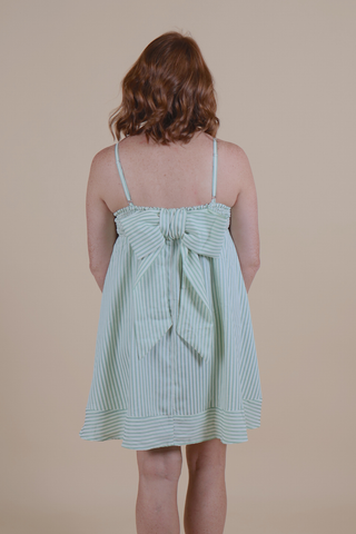 Green Grove Bow Mini Dress
