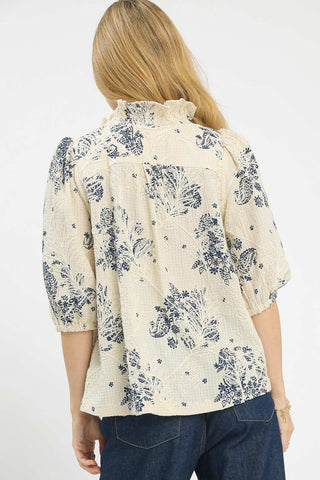 Bluebell Ruffle Embroidered Blouse