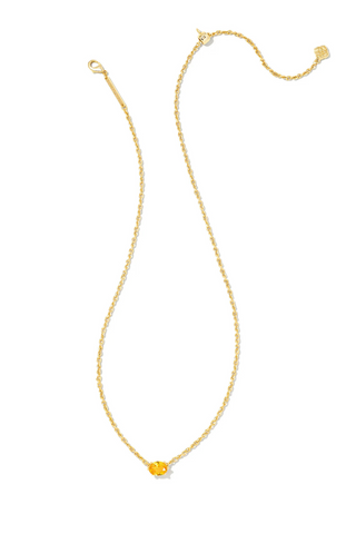 Cailin Gold Pendant Necklace in Golden Yellow Crystal