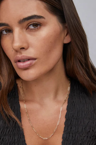 Courtney Paperclip Necklace in Gold