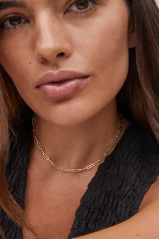 Courtney Paperclip Necklace in Gold