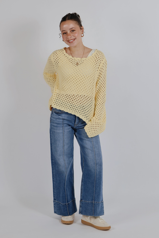 Soft Horizon Crochet Pullover