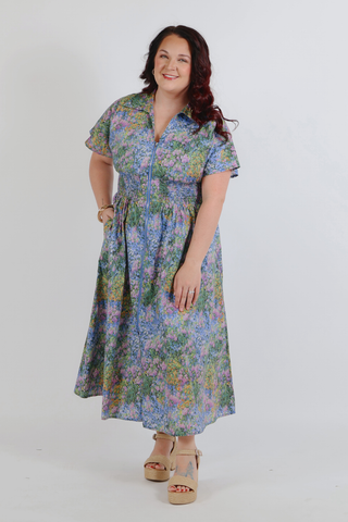 Meadow Path Floral Midi Dress – Plus