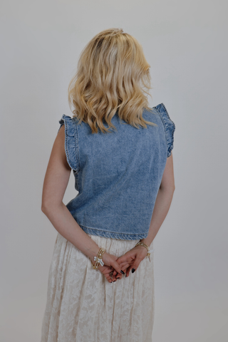 Don't Mind If I Do Denim Vest