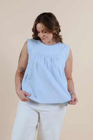 Lovely Babydoll Eyelet Top