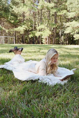 Ivory Bloom Lace Maxi Skirt