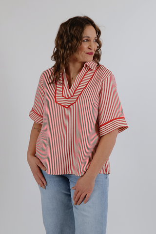 Scarlet Harbor Stripe Top