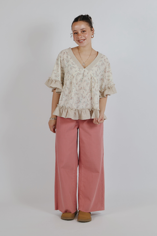 Laurel Floral Ruffle Blouse