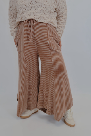 The Marley Mineral-Wash Striped Palazzo Pants
