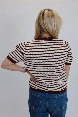 Ruby Stripe Ruffle Knit Top