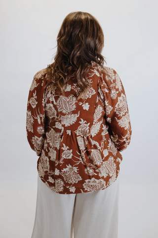 Smocked Boho Floral Blouse