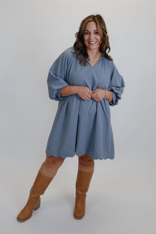 Harper Scallop Mini Dress