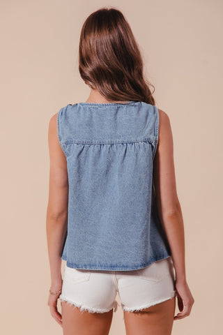 Capri Coast Denim Top