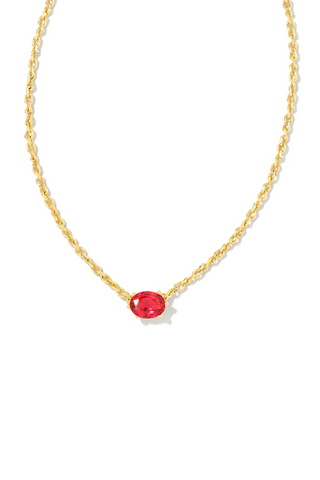 Cailin Gold Pendant Necklace in Red Crystal