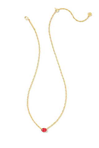 Cailin Gold Pendant Necklace in Red Crystal