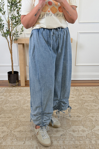Vintage Chambray Wide Leg Pants