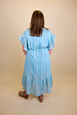 Embroidered Boho Midi Dress