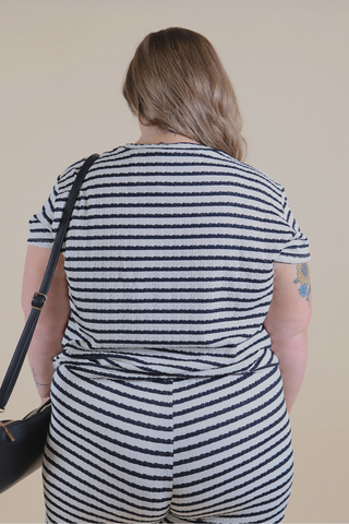 Coastal Stripe Lounge Set in Plus