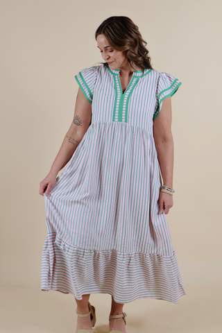 The Green Harbor Stripe Midi