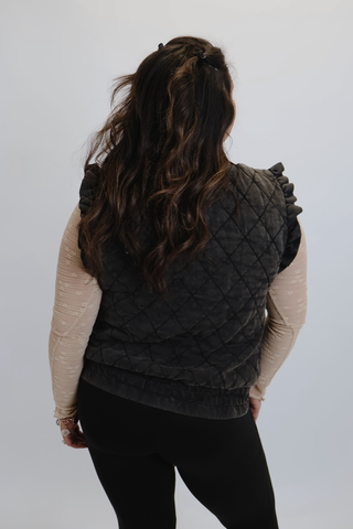 The Willow Ruffle Quilted Vest