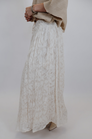 Ivory Bloom Lace Maxi Skirt