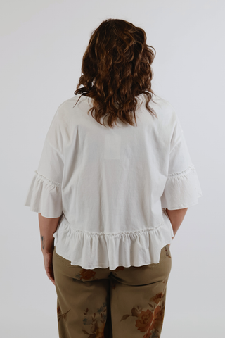 Washed Willow Ruffle Knit Top