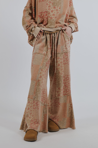 Soft Bloom Patchwork Terry Pants