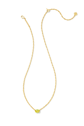 Cailin Gold Pendant Necklace in Green Peridot Crystal