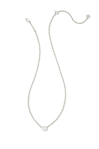 Cailin Silver Pendant Necklace in White CZ