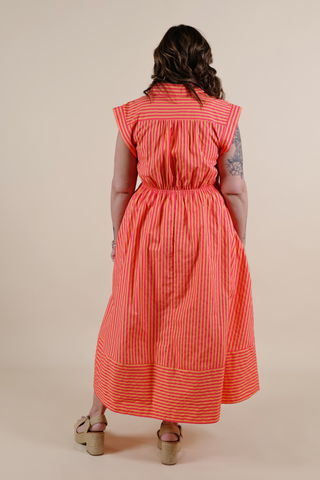 Sunset Stroll Stripe Midi Dress