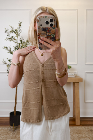 Freedom Crochet Button Vest