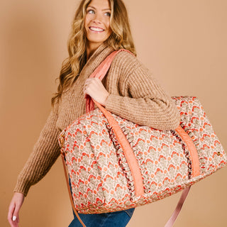 On-the-Go Quilted Weekender Bag-Everbloom Dusty Rose