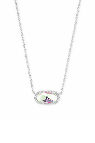 Elisa Silver Pendant Necklace in Dichroic Glass