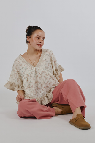 Laurel Floral Ruffle Blouse