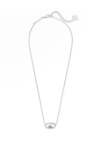 Elisa Silver Pendant Necklace in Dichroic Glass
