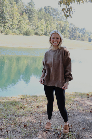 Acid Wash Fleece Oversized Pullover