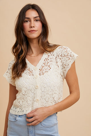 Willow Lace Button Cardigan