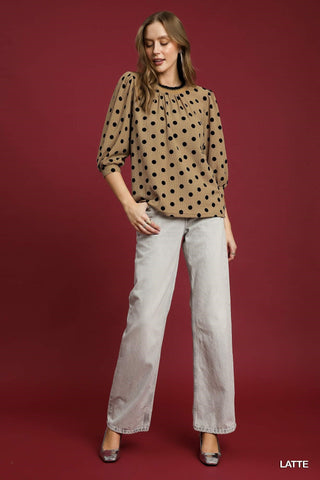 Bubbled in Beige Blouse