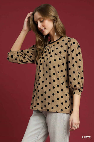 Bubbled in Beige Blouse