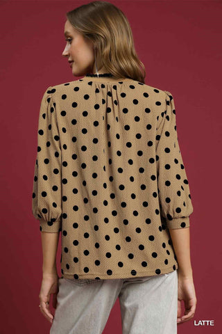 Bubbled in Beige Blouse
