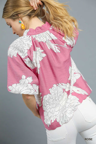 Faith over Fear Floral Blouse