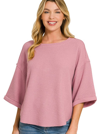 Comfort Waffle Knit Top