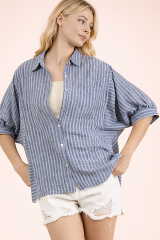 Coastal Drift Stripe Button Down