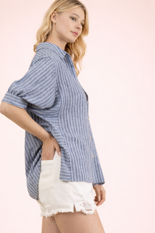 Coastal Drift Stripe Button Down