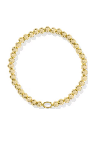 Mini Elaina Stretch Bracelet - Gold Mother Of Pearl