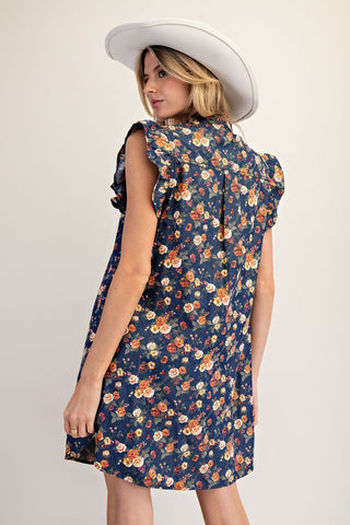 Saddle Rose Ruffle Dress