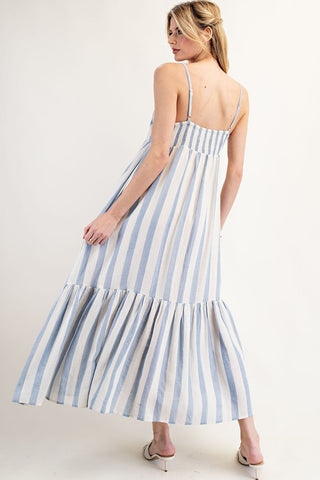 Dainty Striped Maxi Dress